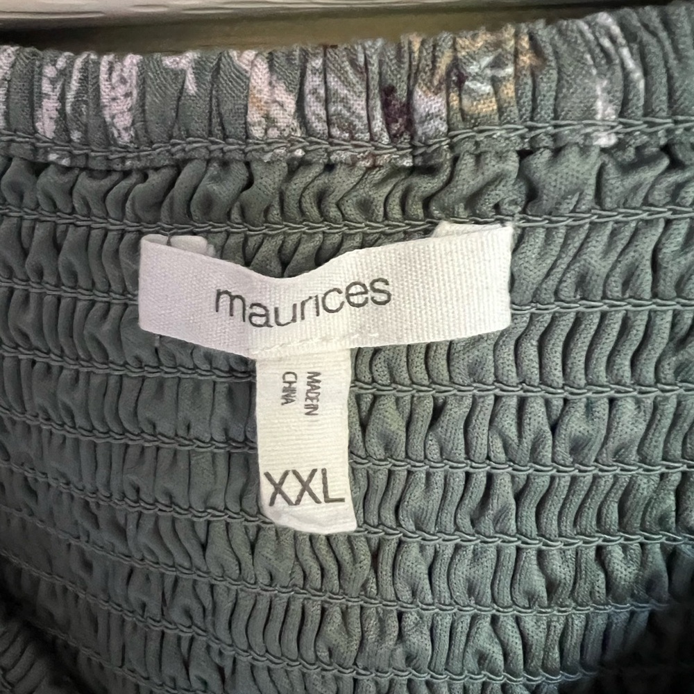 Maurice’s Smocked Floral Green Dress Size XXL - Picture 11 of 14